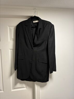 Zara Black Lined Jacket with Branded Label
